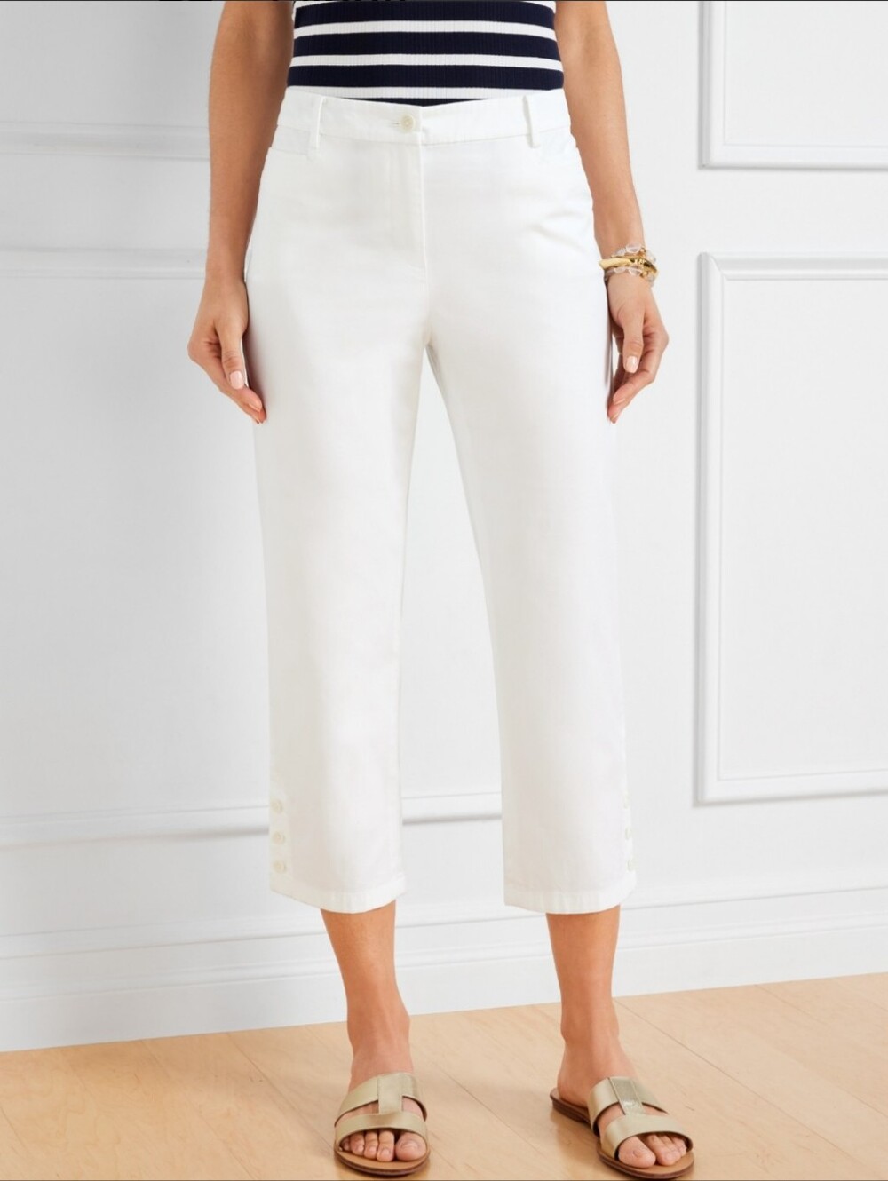 Talbots Perfect Skimmer White Cropped Pants Size 16